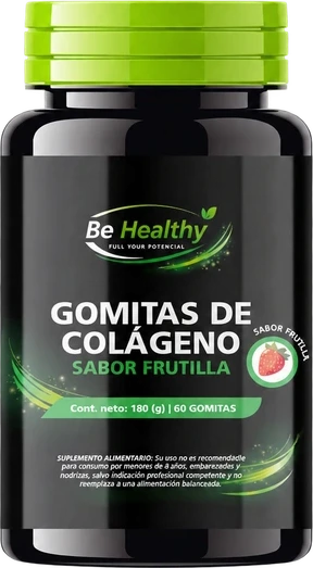 Colágeno En Gomitas Be Healthy 60 Unidades · Frutilla
