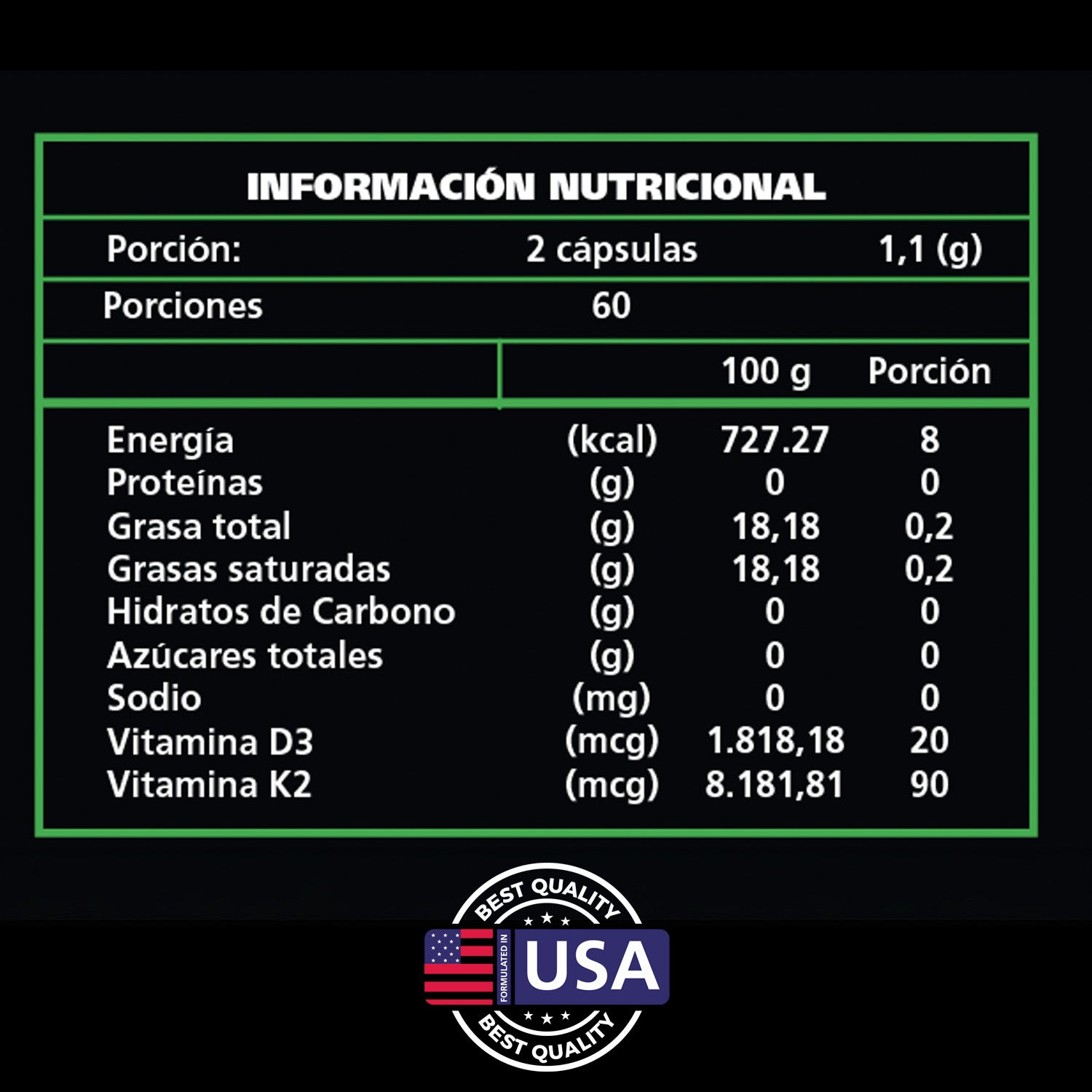 Vitamina D3 + K2  120 Cápsulas Be Healthy