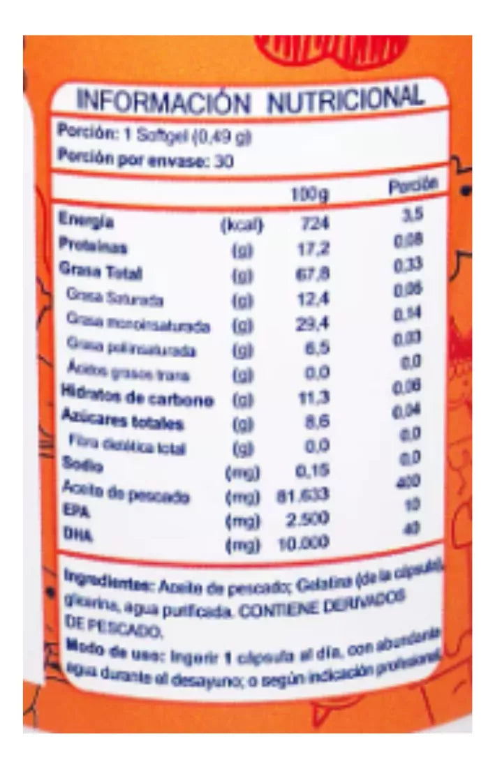 Omega 3 Pekes Fnl Para Niños Fish Oil DHA-EPA