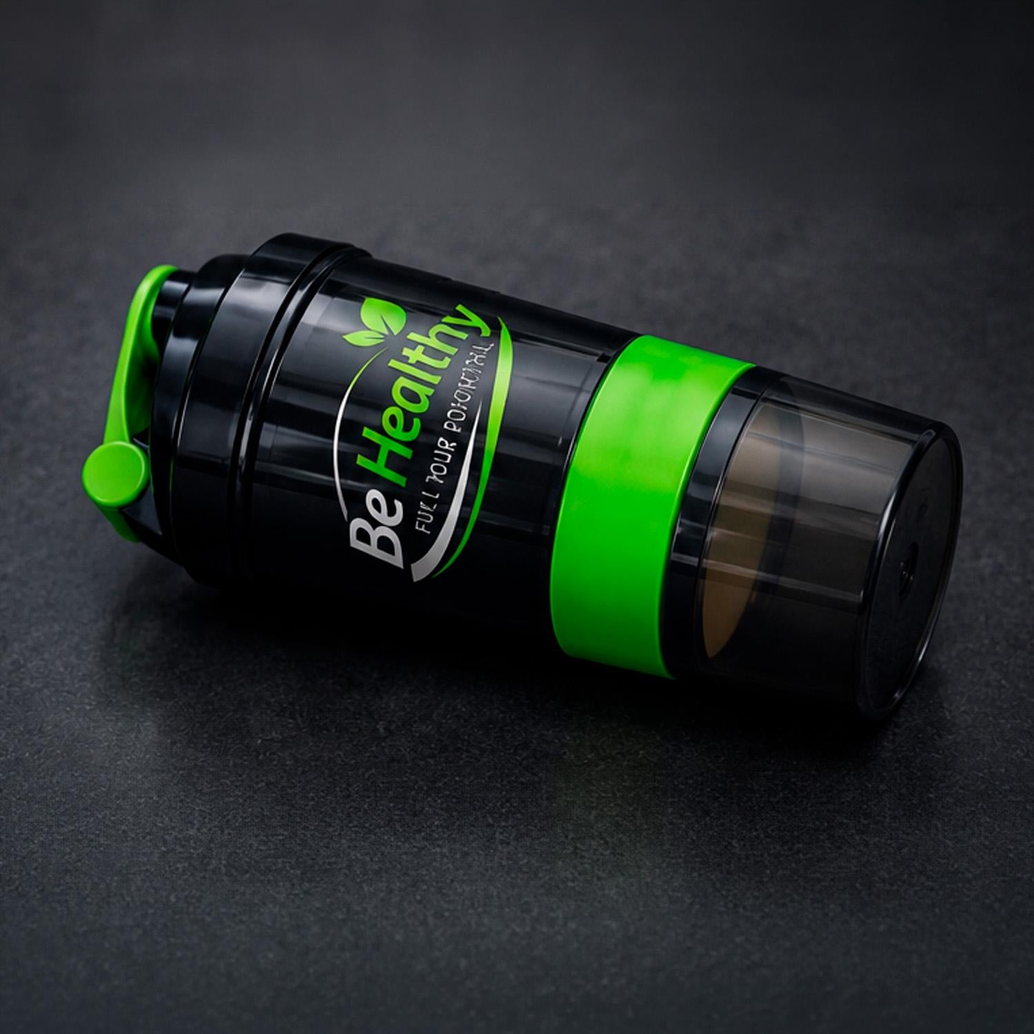 Vaso Shaker de Proteína 3 en 1  de 550 ml con Compartimientos Be Healthy