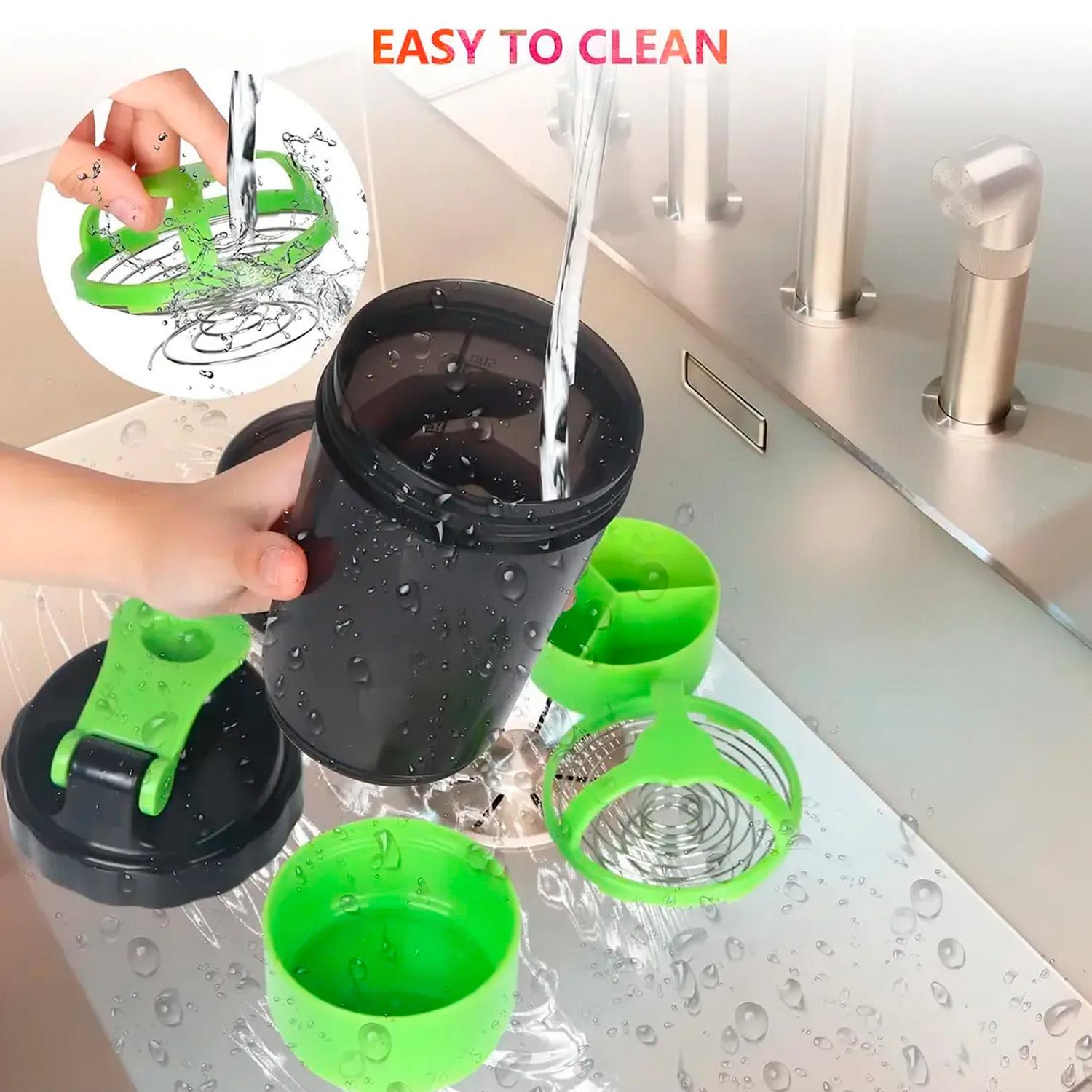 Vaso Shaker de Proteína 3 en 1  de 550 ml con Compartimientos Be Healthy