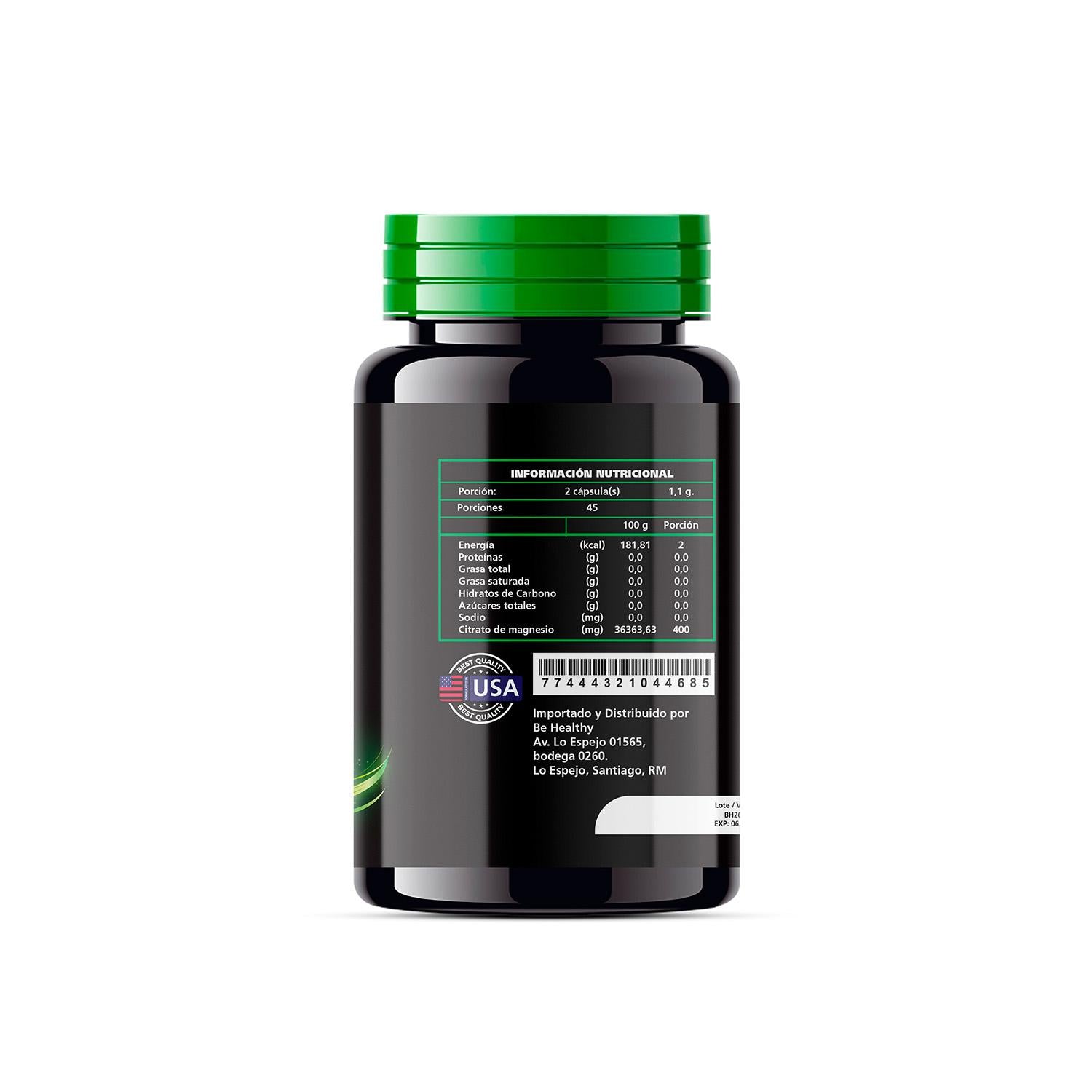 Citrato De Magnesio 90 Cápsulas Be Healthy