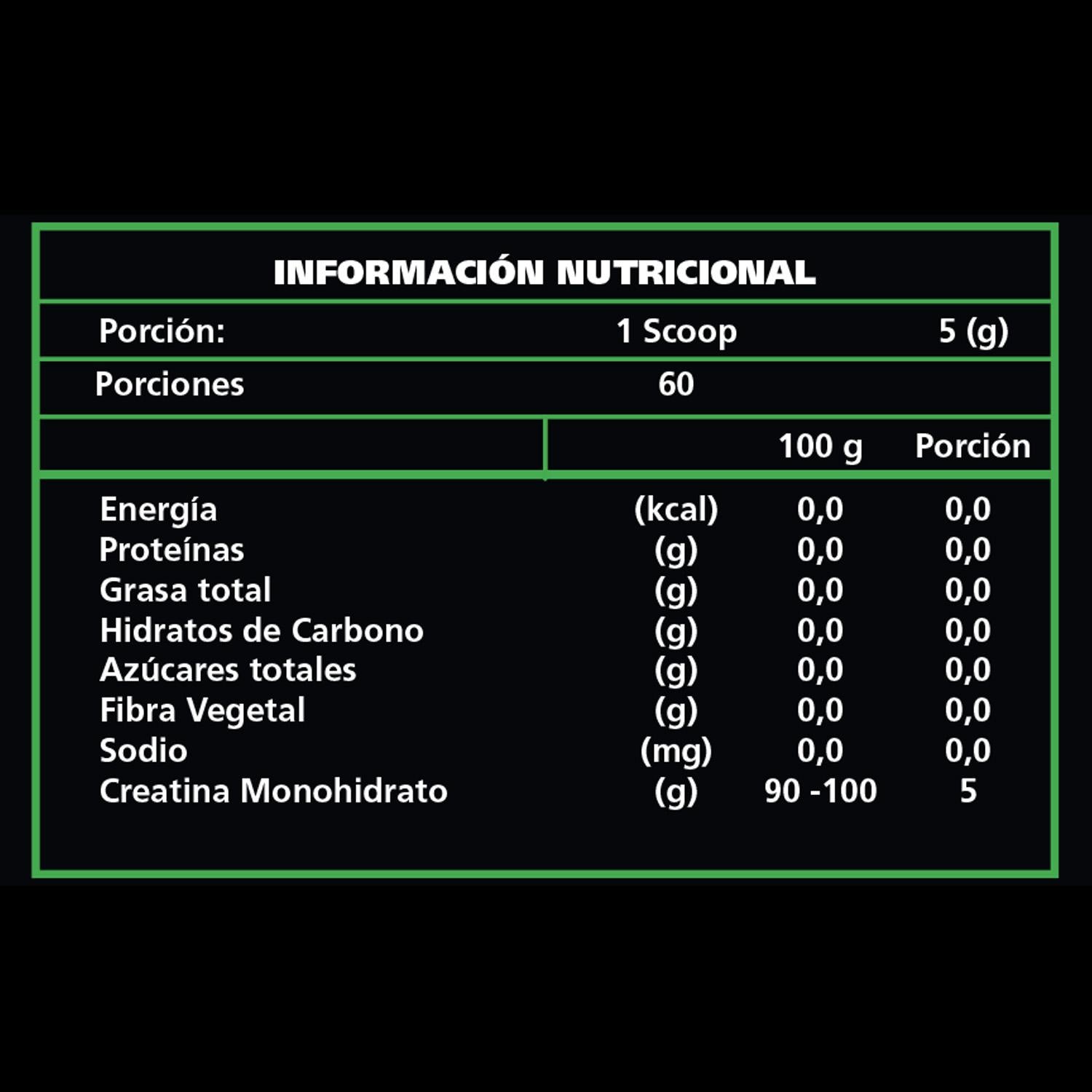 Creatina Monohidrato En Polvo 300gr