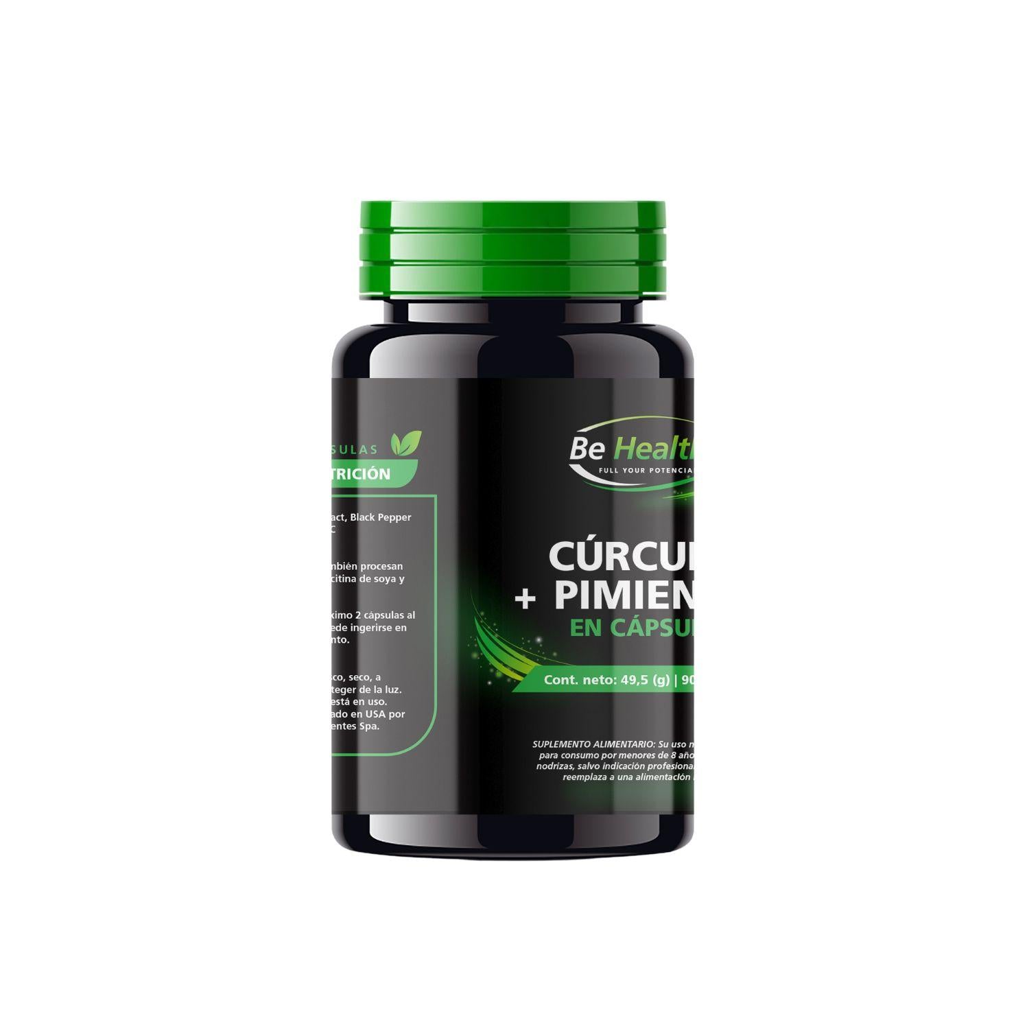 Cúrcuma + Pimienta Negra 90 Cápsulas Be Healthy
