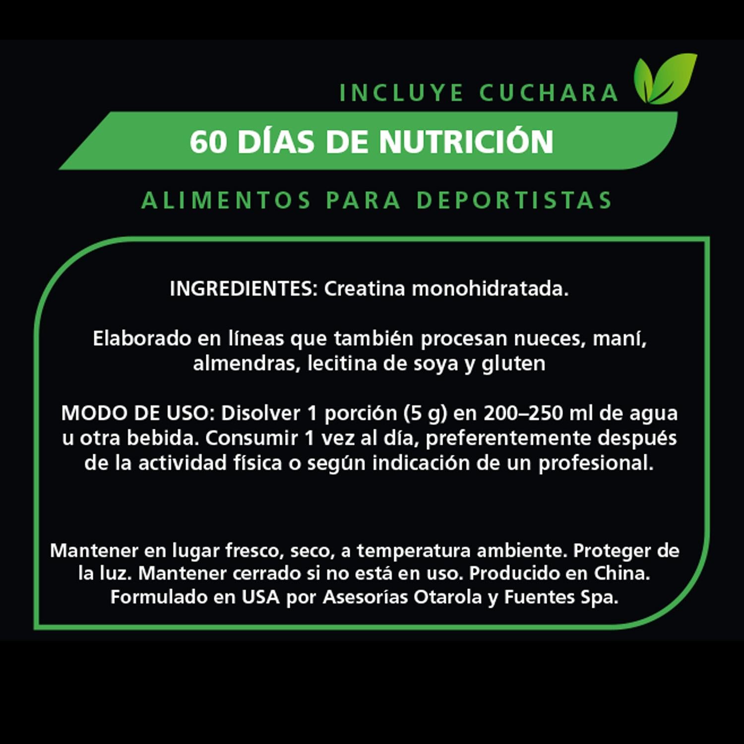 Creatina Monohidrato En Polvo 300gr
