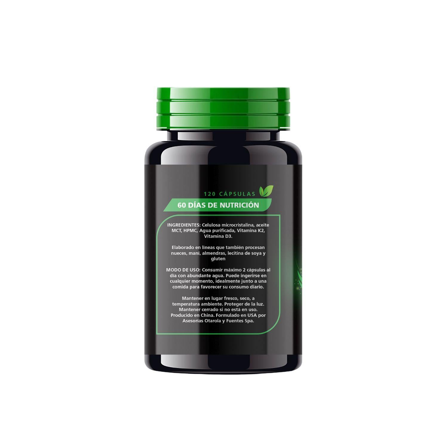 Vitamina D3 + K2  120 Cápsulas Be Healthy