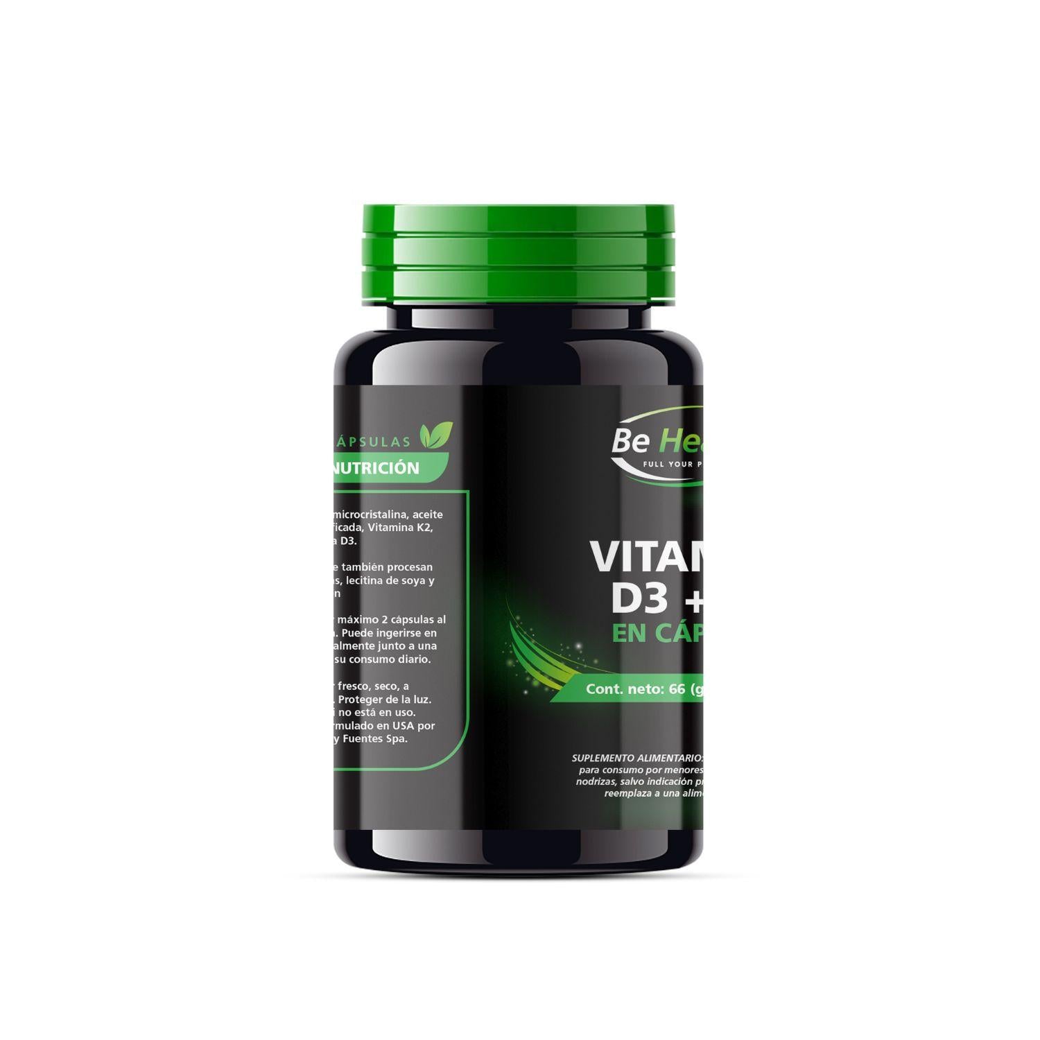 Vitamina D3 + K2  120 Cápsulas Be Healthy
